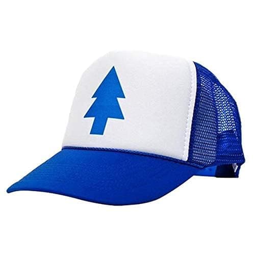 QOHNK New Unisex Women Men Curved Blue Pine Tree Dipper Gravity Falls Cartoon Mesh Hat Cap Trucker Baseball Hat - Image 1