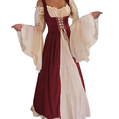 Abaowedding Womens's Medieval Renaissance Costume Cosplay Over Dress - Image 1