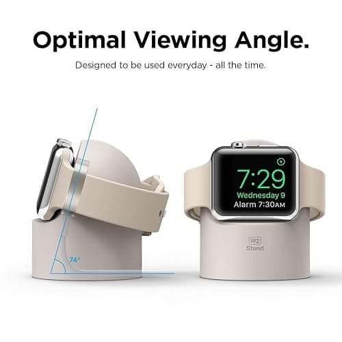 elago W2 Charger Stand Compatible with Apple Watch Series Ultra3/Ultra2/Ultra/11/10/9/8/7/6/5/4/3/2/1/SE3/SE2/SE1 (49mm, 46mm, 45mm, 44mm, 42mm, 41mm, 40mm, 38mm) thumbnail 4