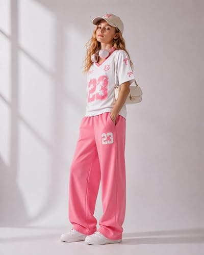 Azmxynol Tween Girls Clothes Short Sleeve Graphic T-Shirt Top + Sweatpant 2 Piece Outfit Set, Size 7-15Years thumbnail 4