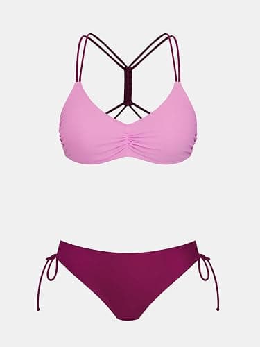 CUPSHE Women's 2 Piece Bikini Set Back Braided Straps with Reversible Bottom thumbnail 6