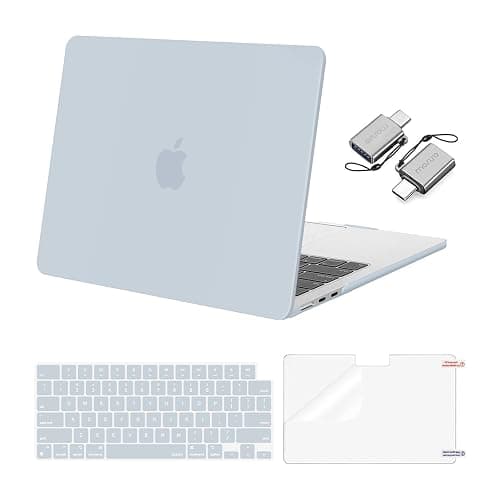 MOSISO Compatible with MacBook Air 13 inch Case 2025 2024 2023 2022 M4 A3240 M3 A3113 M2 A2681, Plastic Hard Shell&Keyboard Cover&Screen Film&Type C for MacBook Air 13.6 inch Case, Baby Blue - Image 1