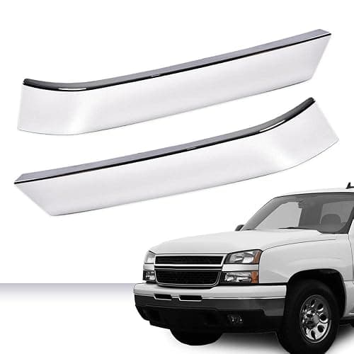 PIT66 Grille Trim Set, Compatible with 2003-2007 Chevy Silverado 1500 Classic HD 2500 3500 LH RH Driver & Passenger Side, 2 Pcs, (Chrome) thumbnail 4