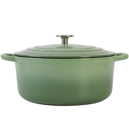 EDGING CASTING Enameled Dutch Ovens Cast Iron Dutch Oven Pot with Lid for Bread Baking, Cook, Dual Handle, 7 Quart, Pistachio Green thumbnail 7