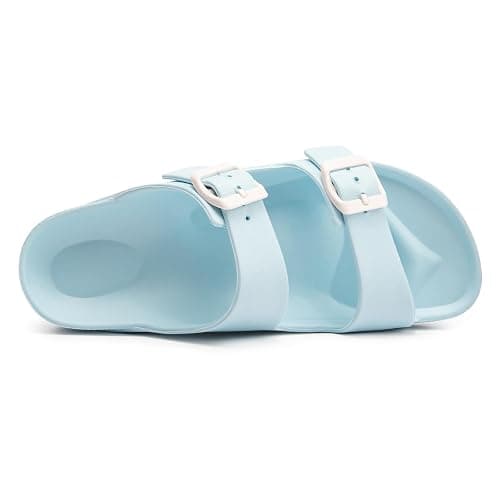 FUNKYMONKEY Jelly Sandals for Women with Adjustable Buckle, Comfortable Chunky Slip-on Beach Slides, Waterproof Platform Shoes for Pool Shower Casual Wear thumbnail 3