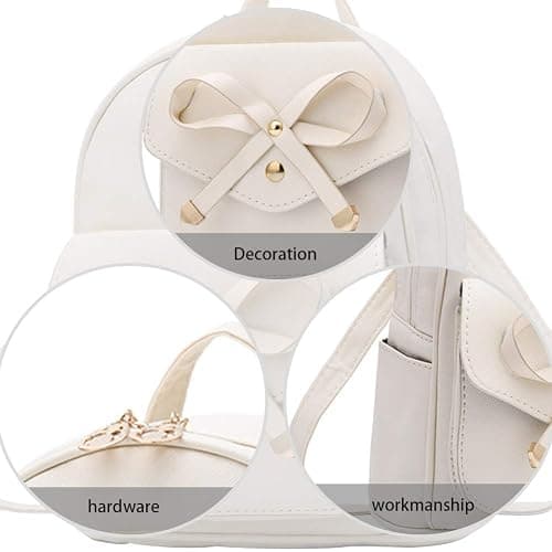 I IHAYNER Girls Bowknot Cute Leather Backpack Mini Backpack Purse for Women thumbnail 5