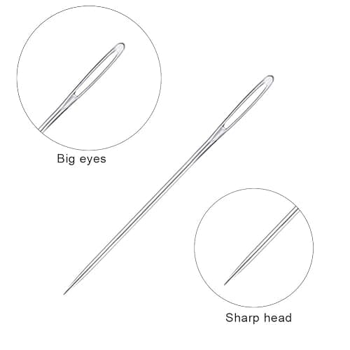 23 PCS Large Eye Sewing Needles, 2.36in Sewing Sharp Needles, Leather Embroidery Thread Needle, Stainless Steel Yarn Knitting Needle with a 3.3in Plastic Bottle thumbnail 4