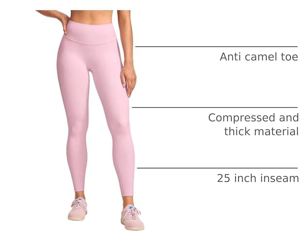 INGIA Womens High Waist No Front Seam Scrunch Butt Leggings Workouts 25 Inches V-Back Scrunch Booty Gym Yoga Pants thumbnail 3