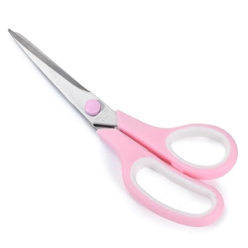 Pink Scissors, 7.5" All Purpose Scissor for Office and Home, Stainless Steel Craft Sewing Fabric Shears with Comfort Grip, Right/Left Handed (1 Pack) - Image 1