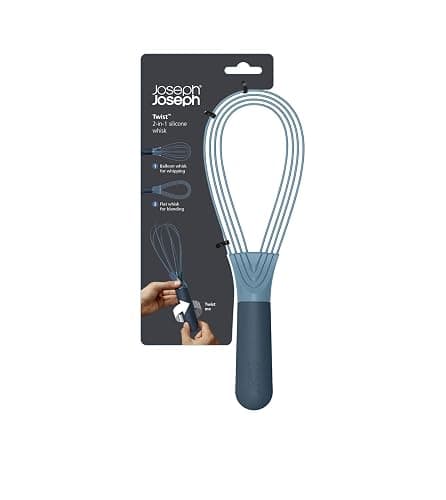 Joseph Joseph Twist Whisk 2-In-1 Collapsible Balloon and Flat Whisk Silicone Coated Steel Wire, Sky Blue thumbnail 3