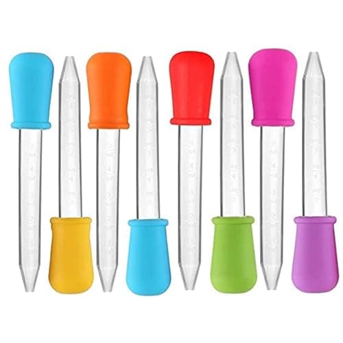 Shuiniba 5ml Liquid Droppers Medicine Silicone and Plastic Pipettes Eye Dropper with Bulb Tip for Kids Candy Molds (8 Pack） - Image 1