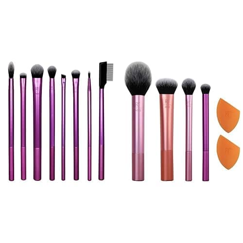 Real Techniques Makeup Brush Set + Real Techniques Eyeshadow Brush Set (Set of 14 Pieces) - Image 1