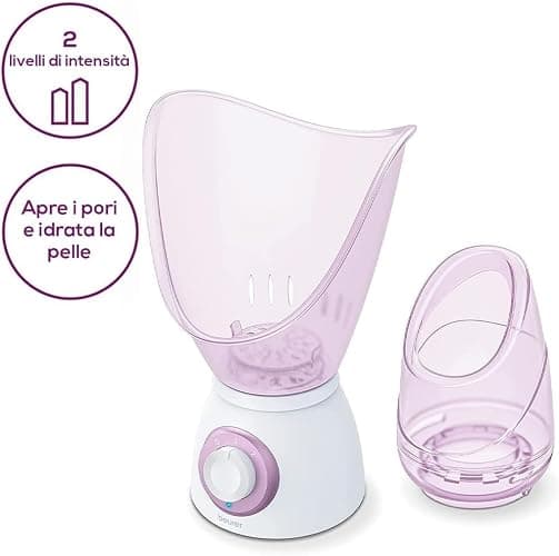 Beurer FS 60 Sauna per il Viso Multifunzione 3 in 1, Pulizia del Viso, Aromaterapia e Inalazione con Serbatoio per Essenze Profumate, 2 Livelli di Potenza e Bicchiere Graduato thumbnail 4