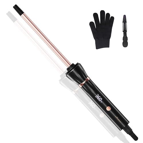 3/8 Inch Small Wand Curling Iron with 9 Temps, 9mm Mini Hair Curler with LCD Display, Fast Heat Up & Anti-Scald Design, Suitable for Short/Long Hair - Image 1