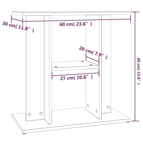 vidaXL Support pour aquarium, Blanc, 60x30x60 cm, Bois d’ingénierie, Meuble pour aquarium avec rangement, Armoire 3 étagères, Usage intérieur, Polyvalent thumbnail 3