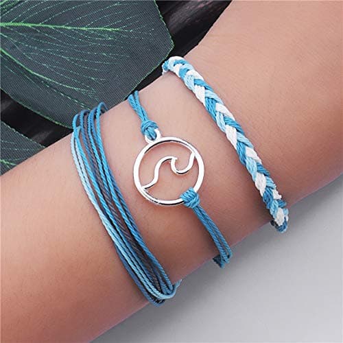 Softones VSCO String Wave Bracelets for Women Handmade Colorful Waterproof Adjustable Braided Beach Bracelet Set for Women thumbnail 2