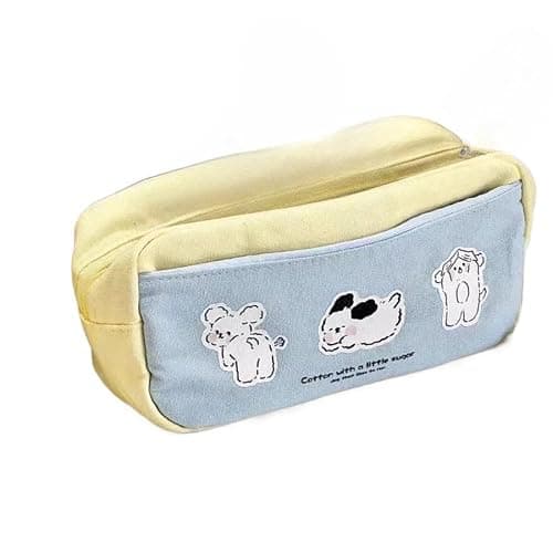 Aesthetic Coquette Organizer Cutecore Makeup Bag For Purse Kawaii Animal Print Cosmetic Bag Y2K Makeup Pouch For Women (Blue) - Image 1