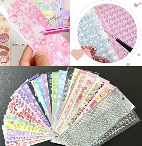 6 Kpop Photocard Holder Keychain Toploaders,6 Wrapped Gift Sets，50 Holographic Card Sleeves for Trading Cards,35Sheets Deco Stickers,2 Pcs Cute Little Pendant (Star II) thumbnail 4