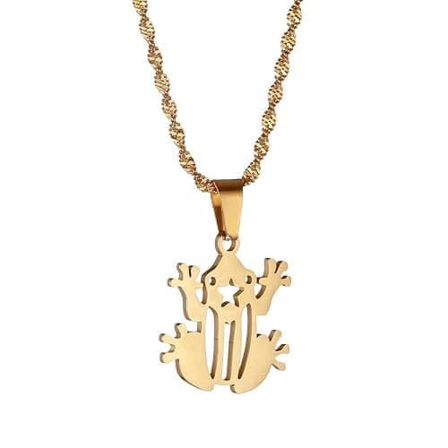 Yongkan Stainless Steel Puerto Rico Frog Pendant Necklace Puerto Rico Jewelry - Image 1