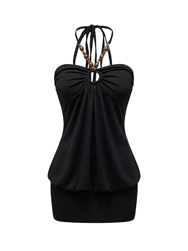 Verdusa Women's Leopard Halter Mini Dress Y2k Western Bodycon Dresses Club Outfits - Image 1