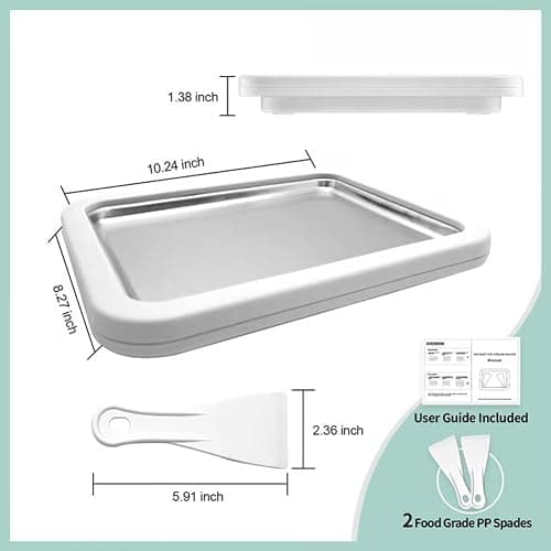 Instant Ice Cream Maker, At-Home Rolled Ice Cream Maker Kit Instant Freeze Plate with 2 Scrapers, DIY Stainless Steel Homemade Iced Tray, Fun Family Activity, Iced Stir Frying Machine(Pink) thumbnail 2