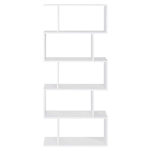 VASAGLE Wooden Bookcase, Display Shelf and Room Divider, Freestanding Decorative Storage Shelving, 5-Tier Bookshelf, White thumbnail 7