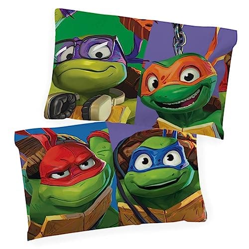 Jay Franco Nickelodeon Teenage Mutant Ninja Turtles Good Fight 2 Pack Reversible Pillowcases - Double Sided Pillow Covers, Kids Super Soft Bedding - Image 1