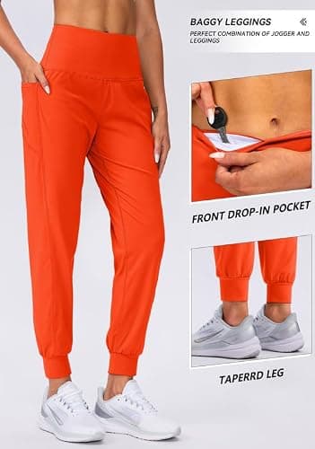 Viodia Women's Joggers with Pockets High Waisted Athletic Workout Yoga Jogger Pants for Women Tapered Sweatpants thumbnail 5