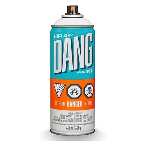 DANG HiFlow High Pressure Graffiti Spray Paint Set of 12 Popular Colors, 400ml Cans, Fast-Drying Gloss Finish, Weather Resistant Graffiti Paint, Ideal for Murals, Metal, Canvas, Orange Dot Fat Caps thumbnail 3