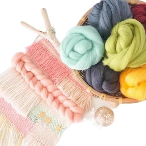PurPlaisir 101 Color roving Yarn Fiber Wool Weaving is Used for DIY Crafts, Needle Felt Weaving is Used for Needle Felt Wool poking Fun thumbnail 8