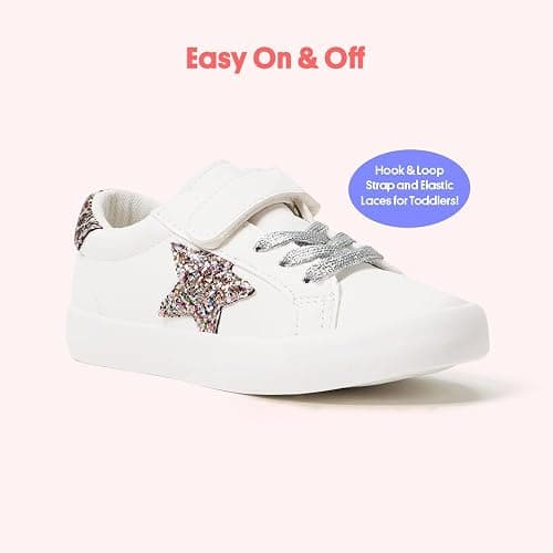 FabKids Kids Sneakers Boys Girls White Shoes Low Top Lace Up Footwear for Toddler Little Kid Big Kid thumbnail 2