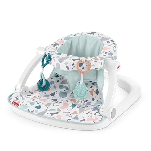 Fisher-Price Portable Baby Chair Sit-Me-Up Floor Seat With Developmental Toys & Machine Washable Seat Pad, Pacific Pebble thumbnail 8