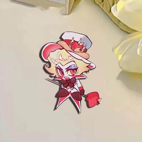 Hazbins Alastor Hotel Badge, 8 Pieces Angel Dust Alastor Vaggie Hust Figure Brooch, Cute Cartoon Pins Toys, Acrylic Badge, Angel Cosplay Props Set thumbnail 3