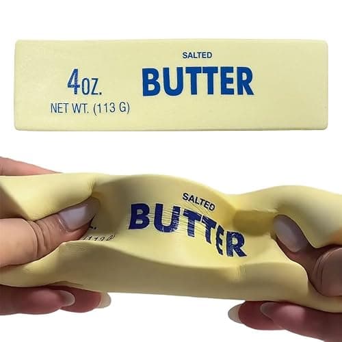 New 2026 Squeeze Ball Realistic Butter Stick Soft Squeeze Toys.Wet Slow Rebound Stress Relief Toy.Slow Rebound Cute Butter Squeeze Stress Balls (Beige) - Image 1