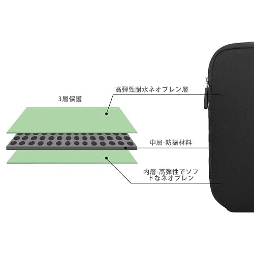 Arvok 11 11.6 12 Inch Laptop Sleeve Case for MacBook Air 12, Water-Resistant Neoprene Notebook Computer Tablet Sleeve, Carrying Bag Cover for Chromebook/HP/Dell/Lenovo/Asus/Acer, Black thumbnail 2