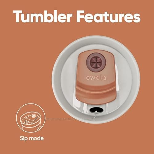 Owala Stainless Steel Triple Layer Insulated Travel Tumbler with Spill Resistant Lid and Straw, BPA Free, 24 oz, Grey/White (Iced Tea) thumbnail 4