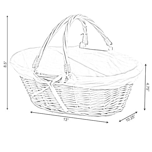 Vintiquewise Natural Wicker Picnic Basket with Handle – Multi-Purpose Willow Basket for Garden and Home Decor – Handcrafted Decorative Wicker Storage Basket for Gifts, Food, or Home Organization thumbnail 4