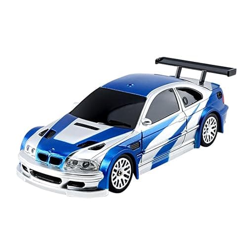 Goekhyrani RC Drift Car, 1/43 Scale 2.4G Full Proportional RC Electric Mini Racing Drift Car Model with Lights Kit，RCS Model Cars Gifts for Adults (RTR Version/Black and White) thumbnail 2