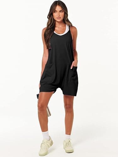 ANRABESS Womens Rompers Summer Casual Loose Sleeveless Overalls Spaghetti Strap Shorts Jumpsuit 2026 Beach Vacation Clothes thumbnail 7