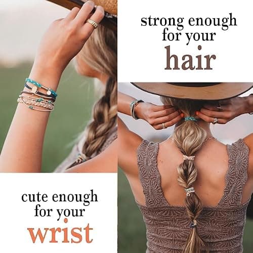K'lani Stride Hair Tie Bracelets - Elastic Ponytail Holder - Medium | Doubles as stylish jewelry; strong-hold ponytail holder; gift for birthdays, Mother's Day & graduation; set of 5 thumbnail 2