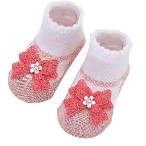 Toptim Newborn Baby-girls Socks and Bow Infant Toddler Ankle Socks thumbnail 8