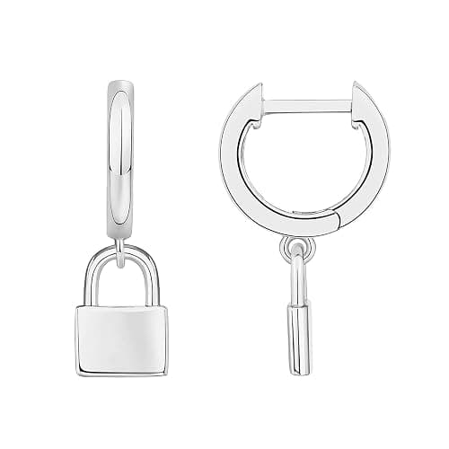 PAVOI 14K Gold Plated S925 Sterling Silver Post Lightweight Drop/Dangle Huggie Earrings for Women | Star, Lock, Butterfly, Moon, Lightning | Dainty Earrings - Image 1