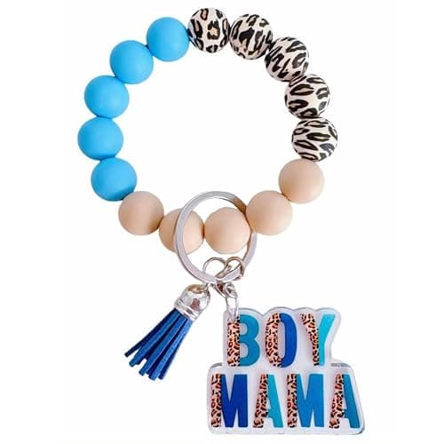 Jgrprlq Mom Gift Silicone Beaded Keychain Wristlet for New Mom Mother's Day Gifts Girl Mama Birthday Gifts - Image 1
