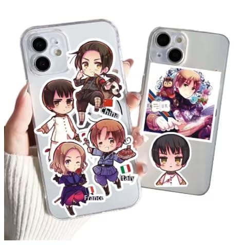 65Pcs Anime Stationery Stickers Hetalia APH Cute Kawaii Sticker Stationery Student Cartoon Manga Waterproof Graffiti Decorate thumbnail 2