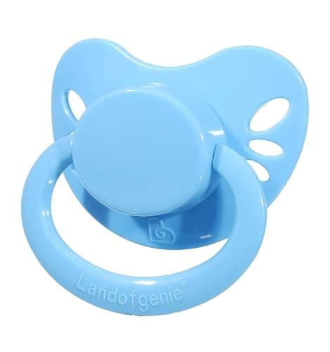 Landofgenie Adult Silicone Pacifier 3-Piece Set, BPA-Free, Blue + Yellow + White, Butterfly-Shaped thumbnail 3