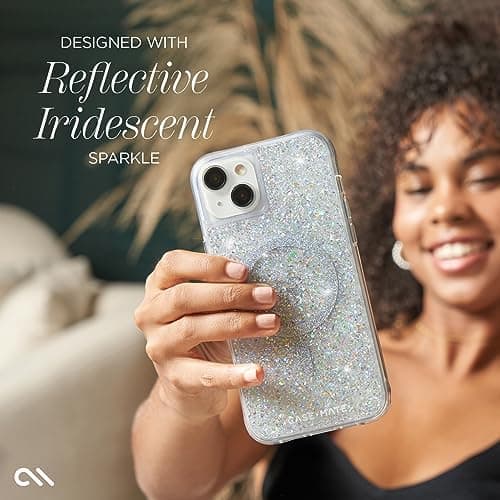 Case-Mate iPhone 15 Case - Twinkle Disco [12ft Drop Protection] [Compatible with MagSafe] Magnetic Cover with Cute Bling Sparkle for iPhone 15 6.1", Anti-Scratch, Shock Absorbent Material, Slim thumbnail 7