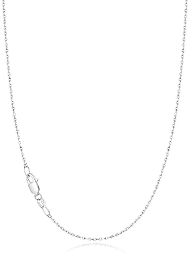 Jewlpire 18k Gold Plated 925 Sterling Silver Chain Necklace for Women, 1.1mm Cable Chains Necklace Thin & Dainty & Sturdy Women's Chain Necklaces, 14/16/17/18/20/22/24 Inches - Image 1