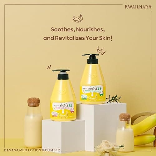 Kwailnara Banana Milk Body Wash – Korean Body Wash with Banana Extract for Soft, Hydrated Skin 560 g / 19.75 oz. thumbnail 2