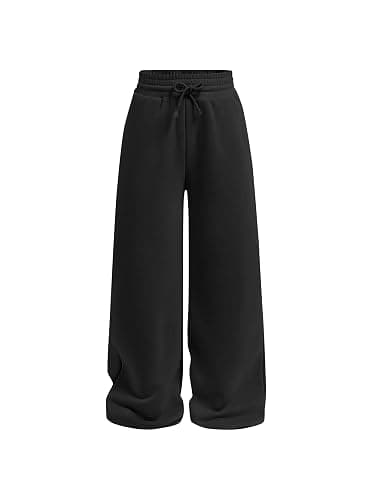 Ecolala Girls Wide Straight Leg Loose Sweatpants Elastic Waist Drawstring Jogger Pants - Image 1