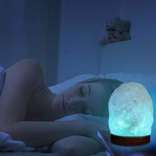 FANHAO USB Himalayan Salt Lamp with 8 Colors Changing, Natural Crystal Salt Rock Lamp Table Lamps for Gifts, Home Décor - Hand Carved, LED Bulb and Real Rubber Wood Base thumbnail 7
